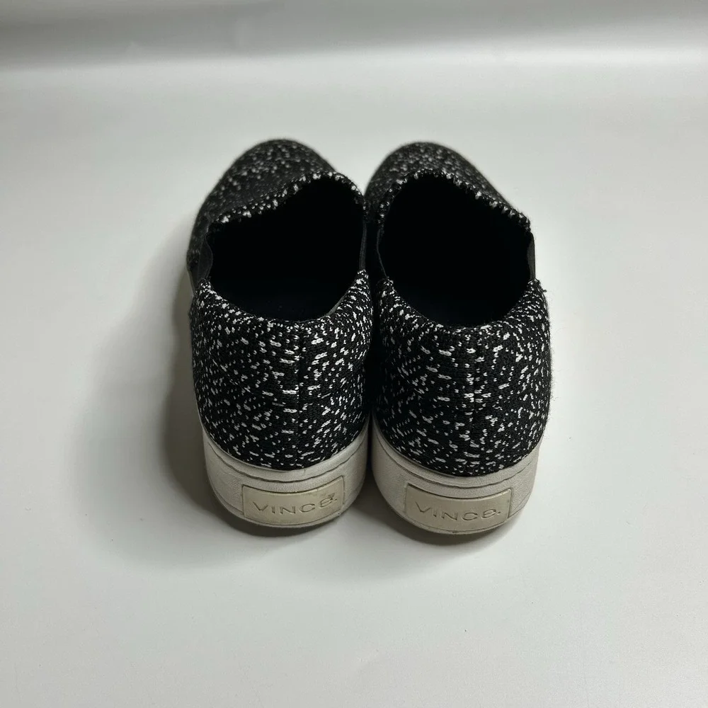 Vince Women's 8.5 Warren Knit Black White Specks Platform Sneakers Slip On
